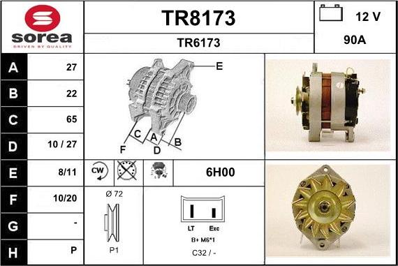 SNRA TR8173 - Генератор www.autospares.lv