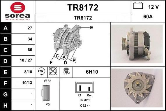 SNRA TR8172 - Ģenerators www.autospares.lv