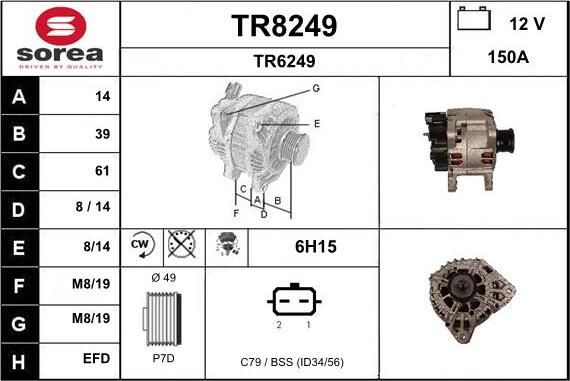 SNRA TR8249 - Генератор www.autospares.lv