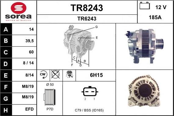 SNRA TR8243 - Генератор www.autospares.lv