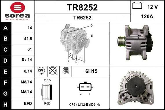 SNRA TR8252 - Генератор www.autospares.lv