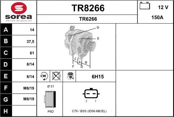 SNRA TR8266 - Ģenerators autospares.lv