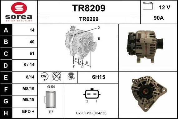 SNRA TR8209 - Генератор www.autospares.lv