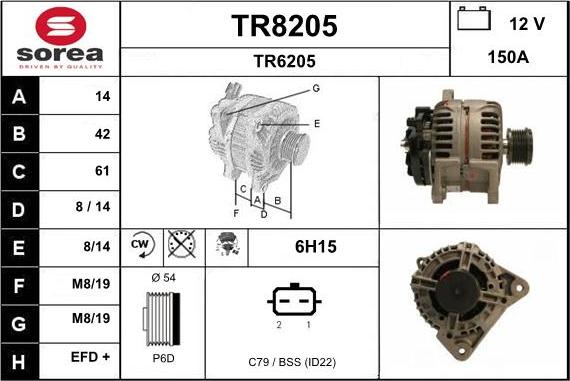 SNRA TR8205 - Генератор www.autospares.lv