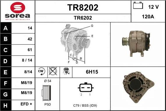 SNRA TR8202 - Alternator www.autospares.lv