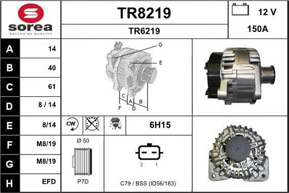 SNRA TR8219 - Генератор www.autospares.lv