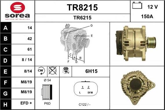 SNRA TR8215 - Alternator www.autospares.lv