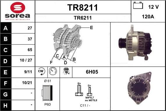 SNRA TR8211 - Ģenerators www.autospares.lv