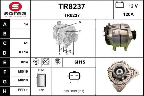 SNRA TR8237 - Генератор www.autospares.lv