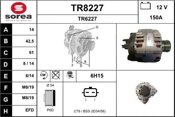 SNRA TR8227 - Генератор www.autospares.lv