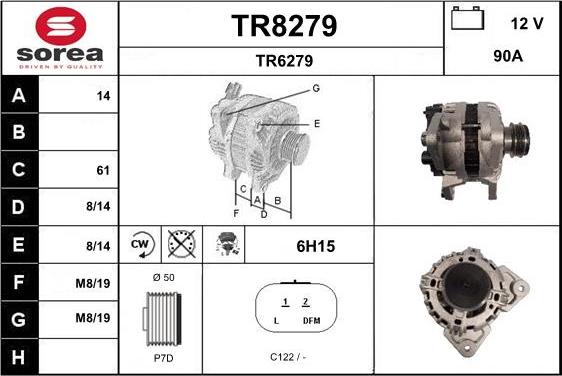 SNRA TR8279 - Ģenerators www.autospares.lv