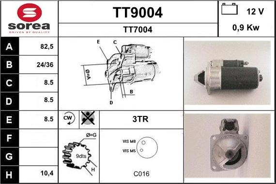 SNRA TT9004 - Starteris autospares.lv