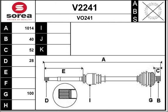 SNRA V2241 - Piedziņas vārpsta autospares.lv