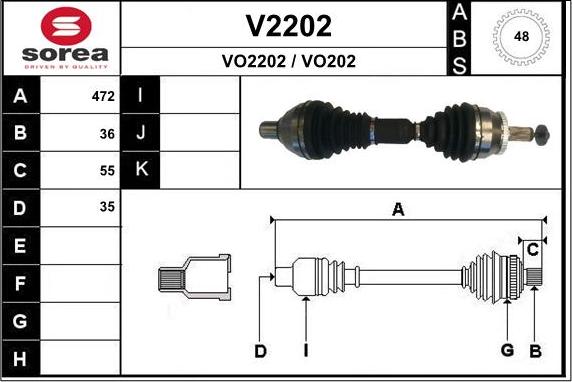 SNRA V2202 - Piedziņas vārpsta autospares.lv