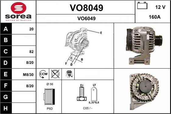 SNRA VO8049 - Генератор www.autospares.lv