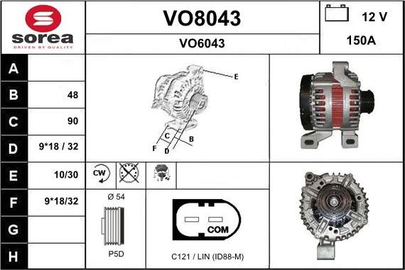 SNRA VO8043 - Ģenerators autospares.lv