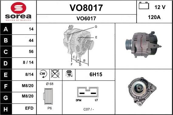 SNRA VO8017 - Ģenerators autospares.lv