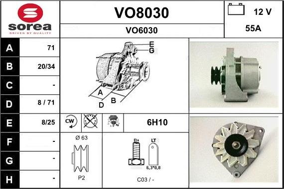 SNRA VO8030 - Ģenerators autospares.lv