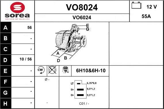 SNRA VO8024 - Ģenerators autospares.lv