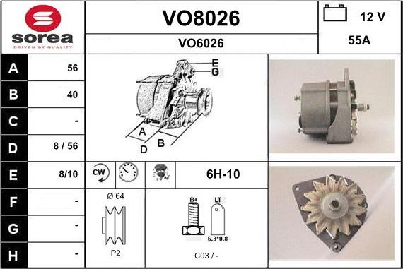 SNRA VO8026 - Alternator www.autospares.lv