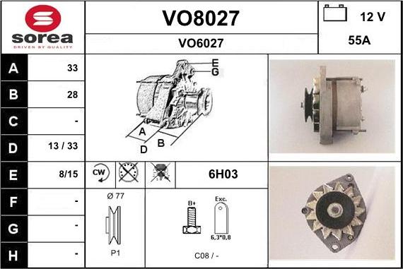 SNRA VO8027 - Alternator www.autospares.lv