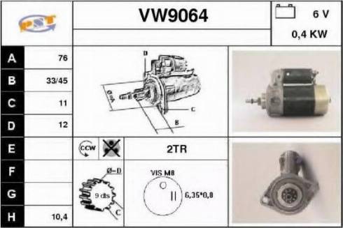 SNRA VW9064 - Starteris www.autospares.lv