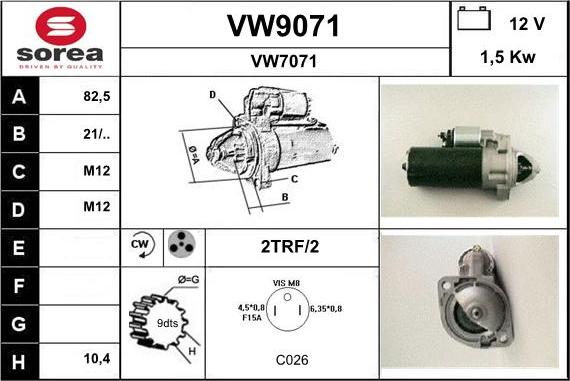 SNRA VW9071 - Starter www.autospares.lv