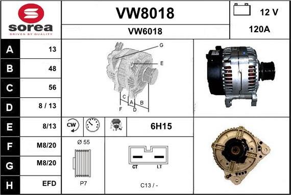 SNRA VW8018 - Ģenerators autospares.lv