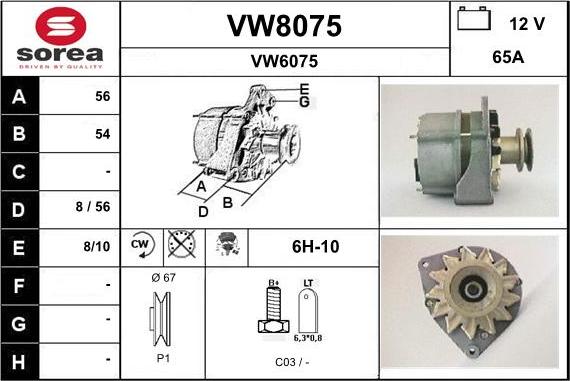 SNRA VW8075 - Alternator www.autospares.lv