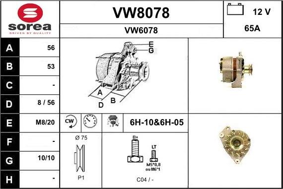 SNRA VW8078 - Генератор www.autospares.lv