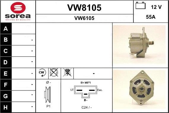 SNRA VW8105 - Alternator www.autospares.lv