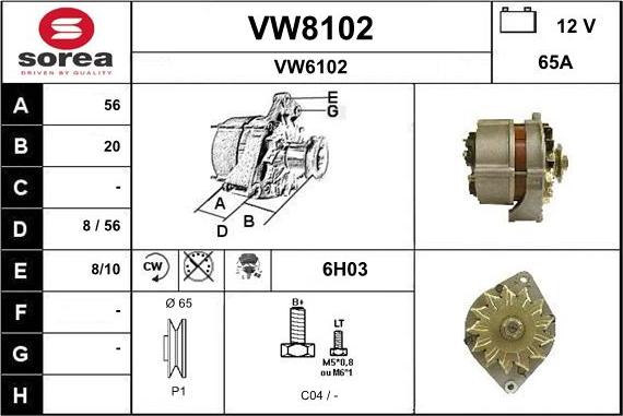 SNRA VW8102 - Генератор www.autospares.lv