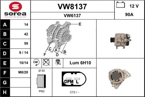 SNRA VW8137 - Генератор www.autospares.lv