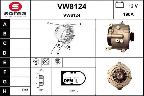 SNRA VW8124 - Ģenerators autospares.lv