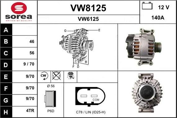 SNRA VW8125 - Генератор www.autospares.lv