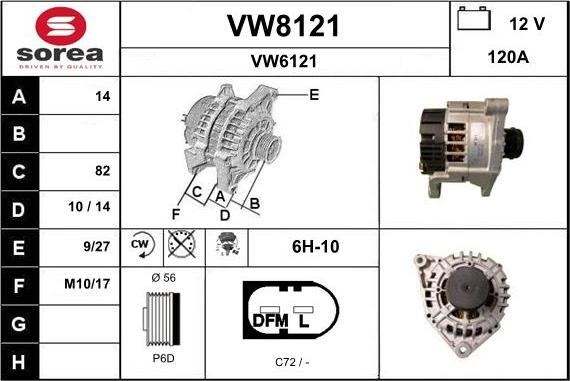 SNRA VW8121 - Ģenerators autospares.lv