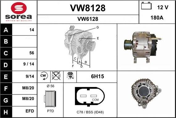 SNRA VW8128 - Ģenerators www.autospares.lv