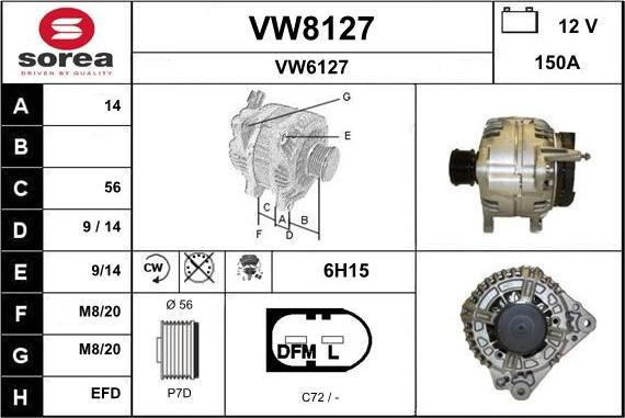 SNRA VW8127 - Ģenerators www.autospares.lv