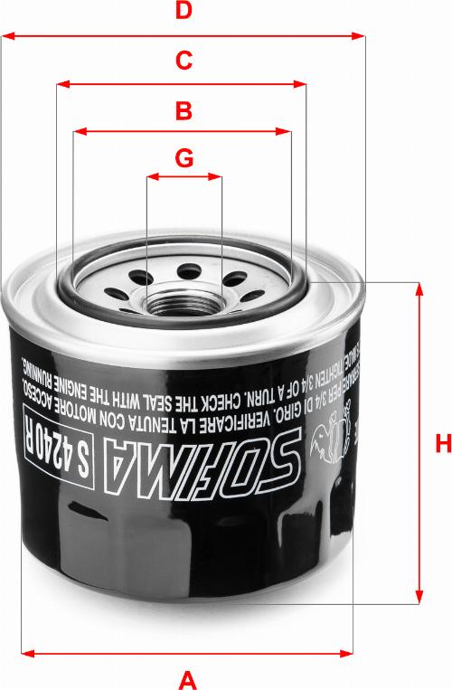 Sofima S 4240 R - Oil Filter www.autospares.lv