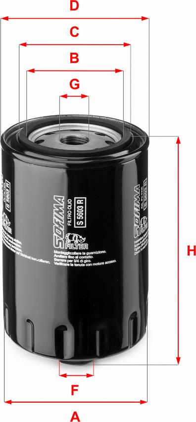 Sofima S 5603 R - Oil Filter www.autospares.lv