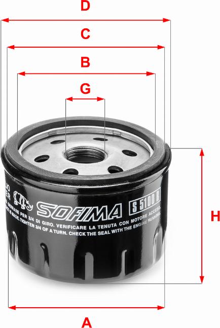 Sofima S 5100 R - Oil Filter www.autospares.lv