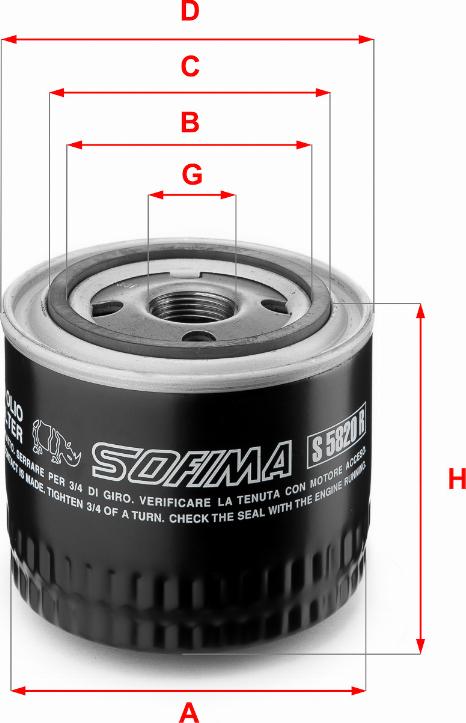 Sofima S 5820 R - Eļļas filtrs www.autospares.lv