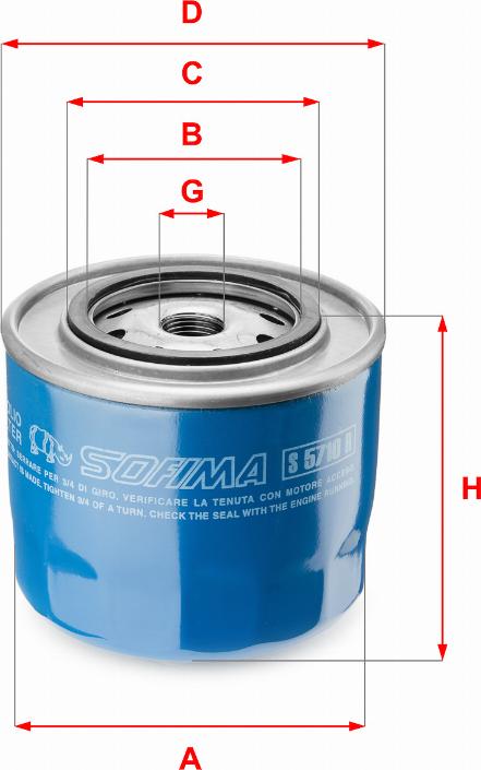 Sofima S 5710 R - Oil Filter www.autospares.lv