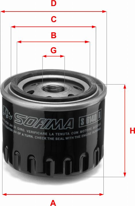 Sofima S 6140 R - Eļļas filtrs autospares.lv