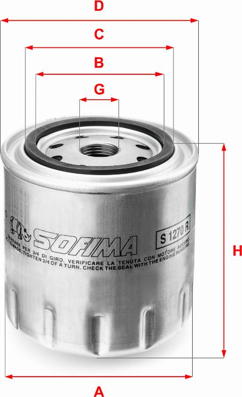 Sofima S 1270 R - Oil Filter www.autospares.lv