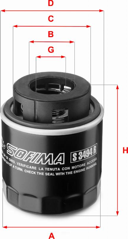 Sofima S 3494 R - Oil Filter www.autospares.lv