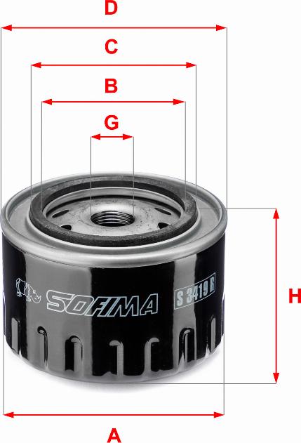 Sofima S 3419 R - Eļļas filtrs autospares.lv