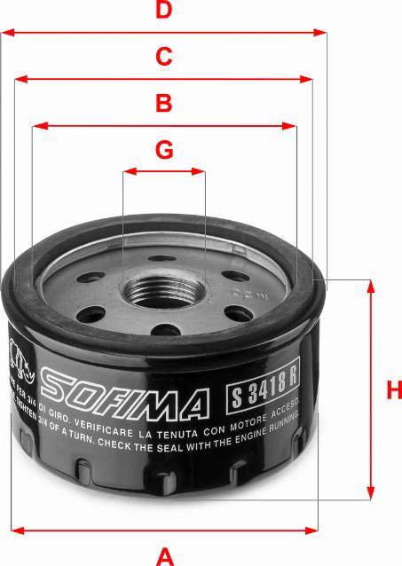 Sofima S 3418 R - Oil Filter www.autospares.lv