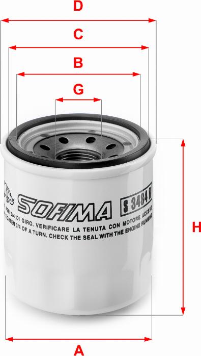 Sofima S 3484 R - Eļļas filtrs www.autospares.lv