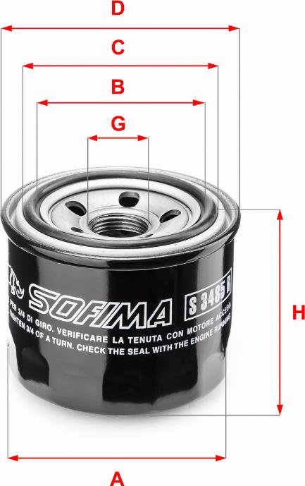 Sofima S 3485 R - Eļļas filtrs www.autospares.lv